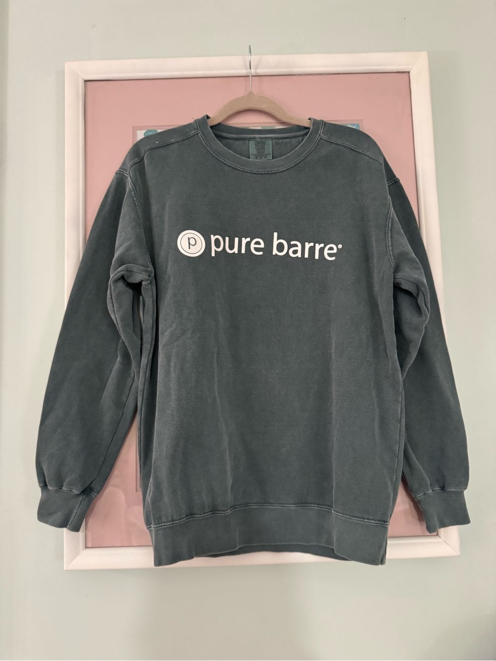 Comfort Colors Pure Barre Washed Charcoal Crewneck Sweatshirt - Picture 2 of 4